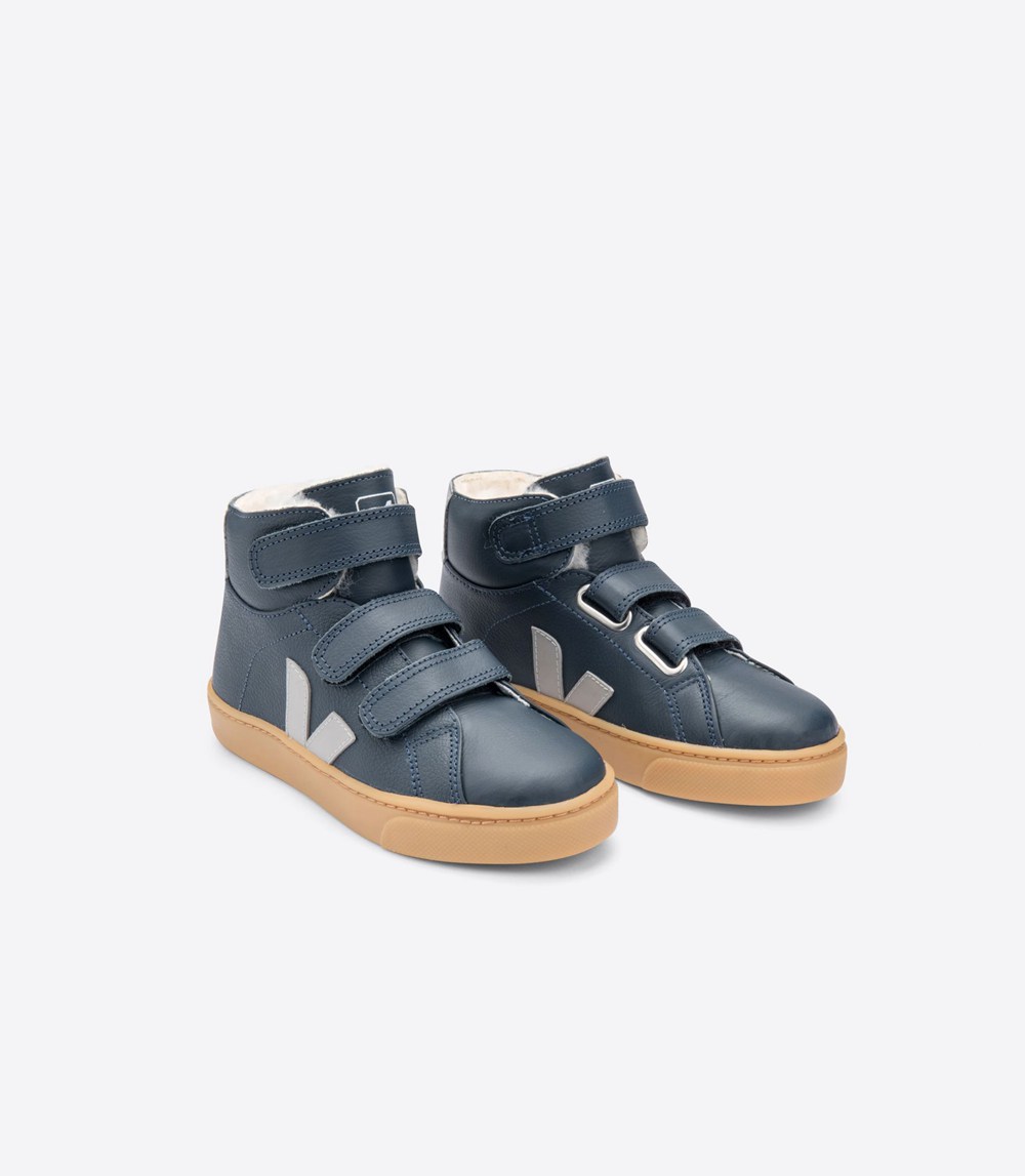 Veja Sneakers Barn - Esplar Mid Läder - Blå/Vita - 629875-EWT